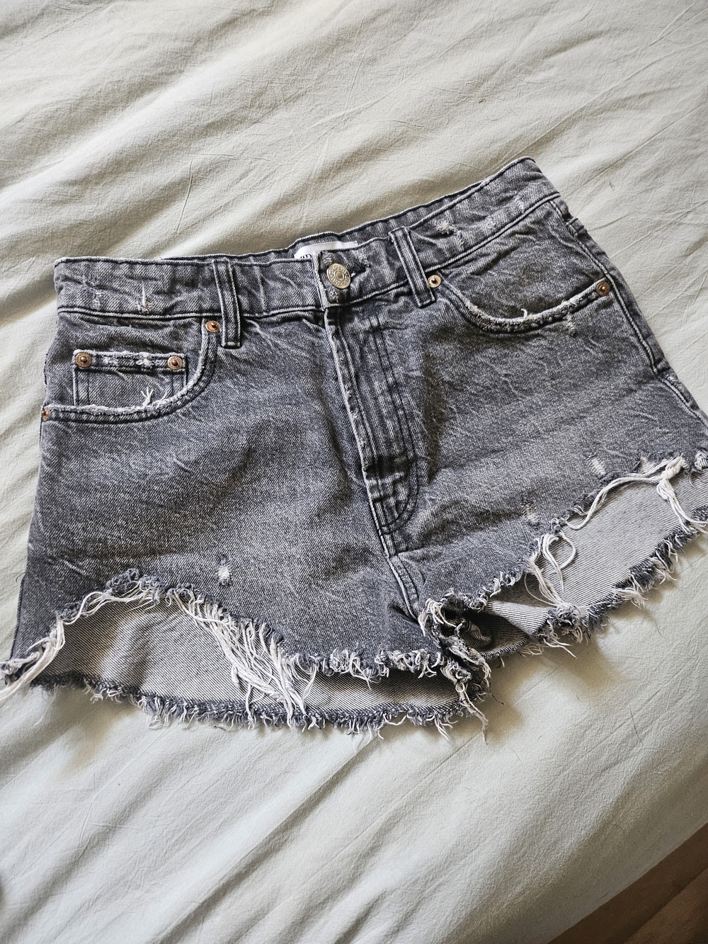Women’s Distressed Denim Shorts - Gray